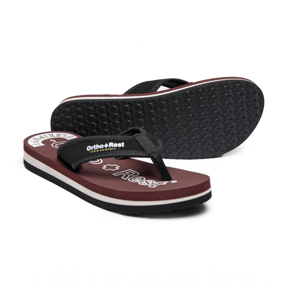 Generic Unisex Rubber Comfortable Orthopedic Doctor Slipper and Flip Flops (Maroon) - Image 3