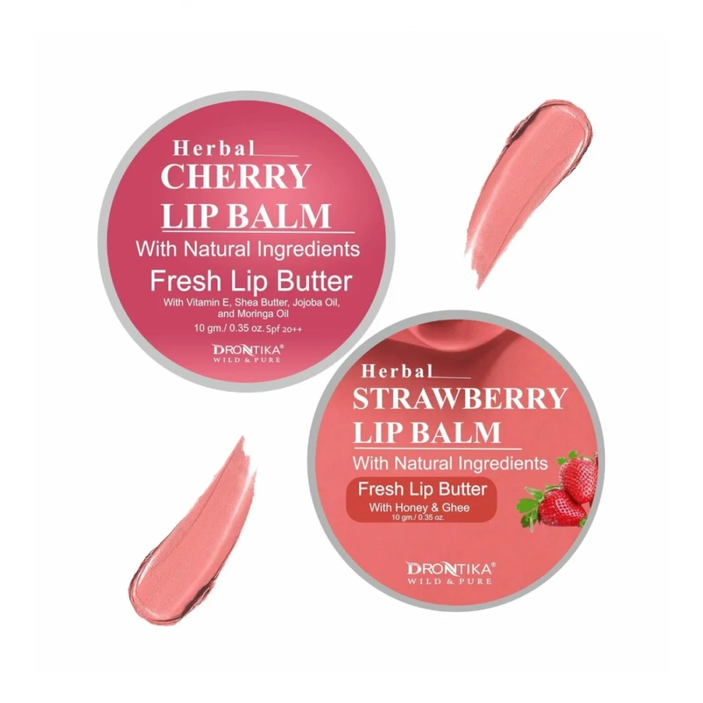 Generic Unisex Herbal Dark And Chapped Lips Cherry & Strawberry Lip Balm Pack Of 2 (10gm) - Image 3