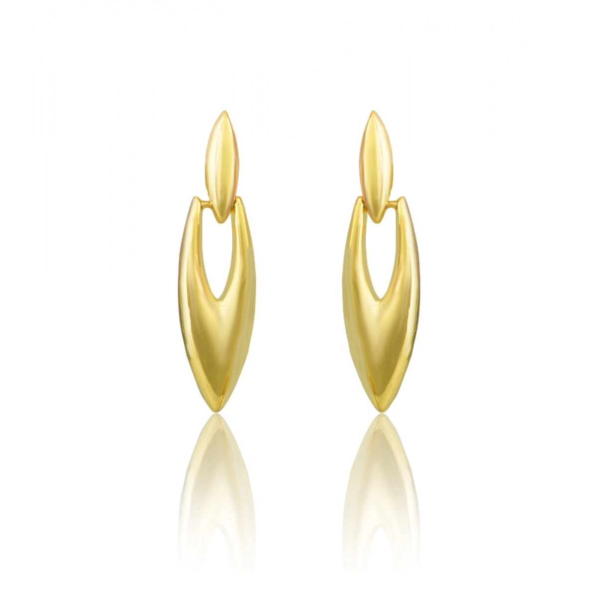 Generic Women's brassNew Gold Tone Polish Mini Office Earrings (Gold Plated)