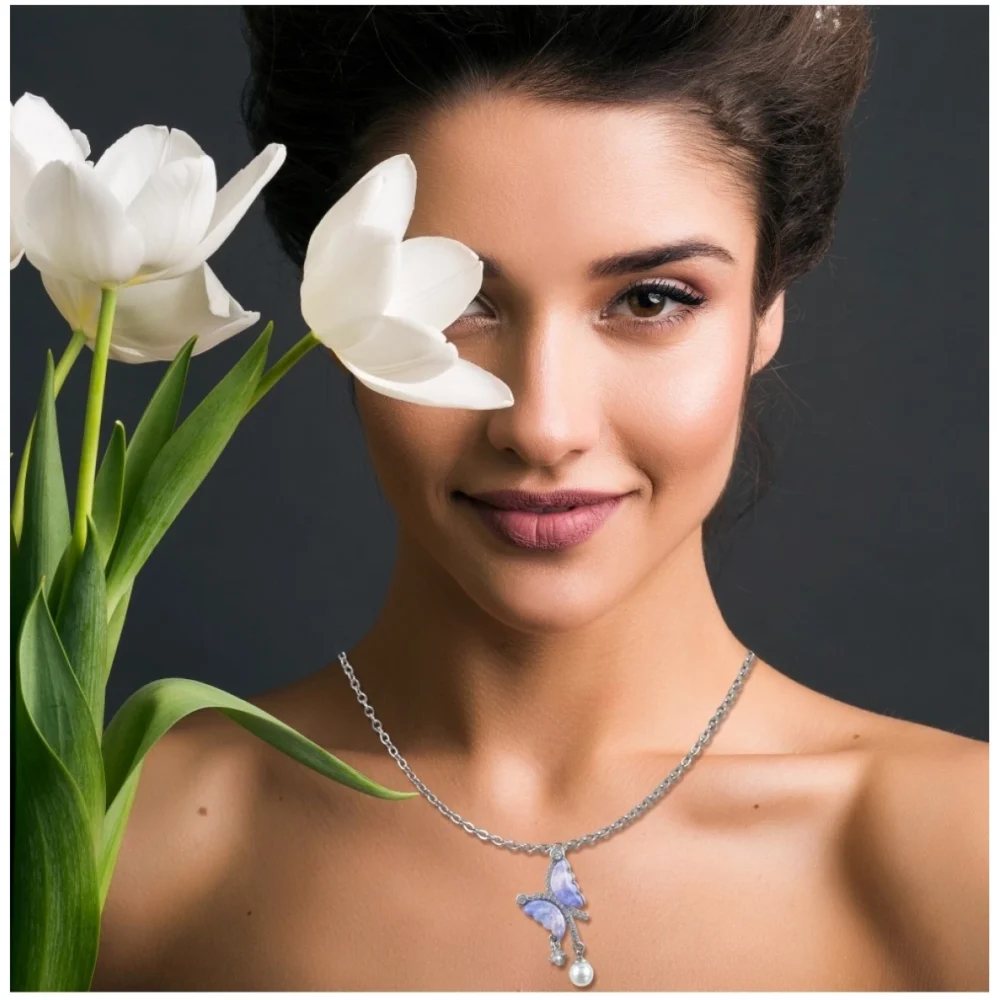 Generic Women's Stainless Steel Butterfly Dailywear Pendent Delicate Chain (Silver Plated) - Image 4