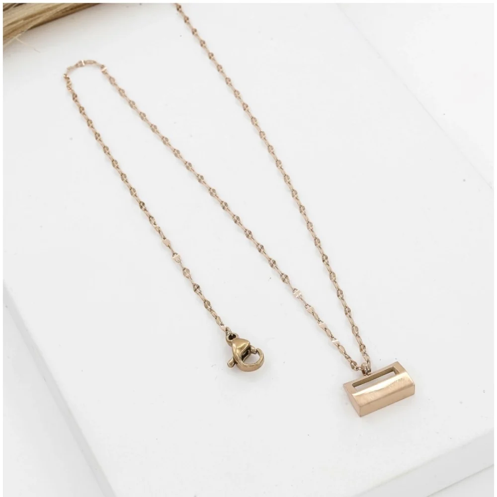 Generic Women's Stainless Steel Mini Suitcase Pendent Delicate Chain (Gold Plated) - Image 3