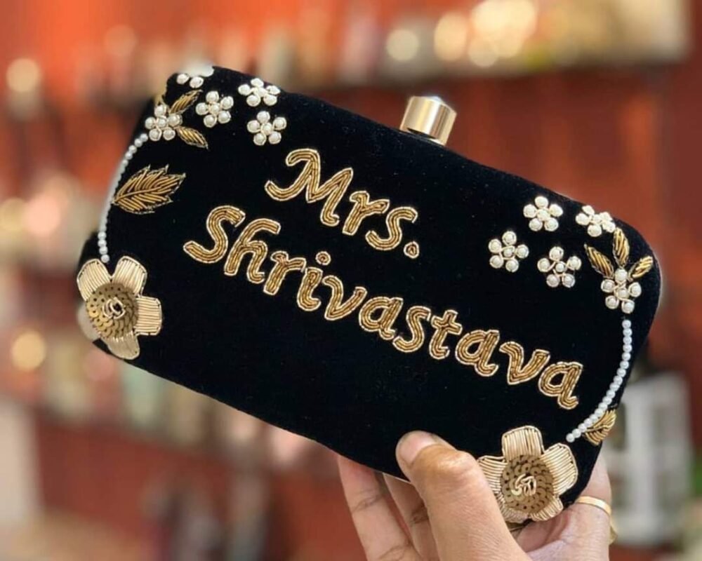 Embroidered Custmized clutch